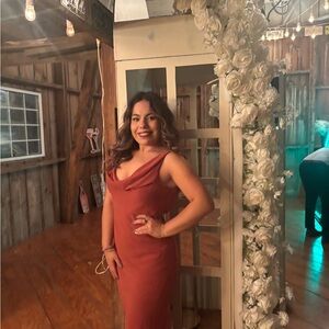 Azazie Terracotta Midi Dress